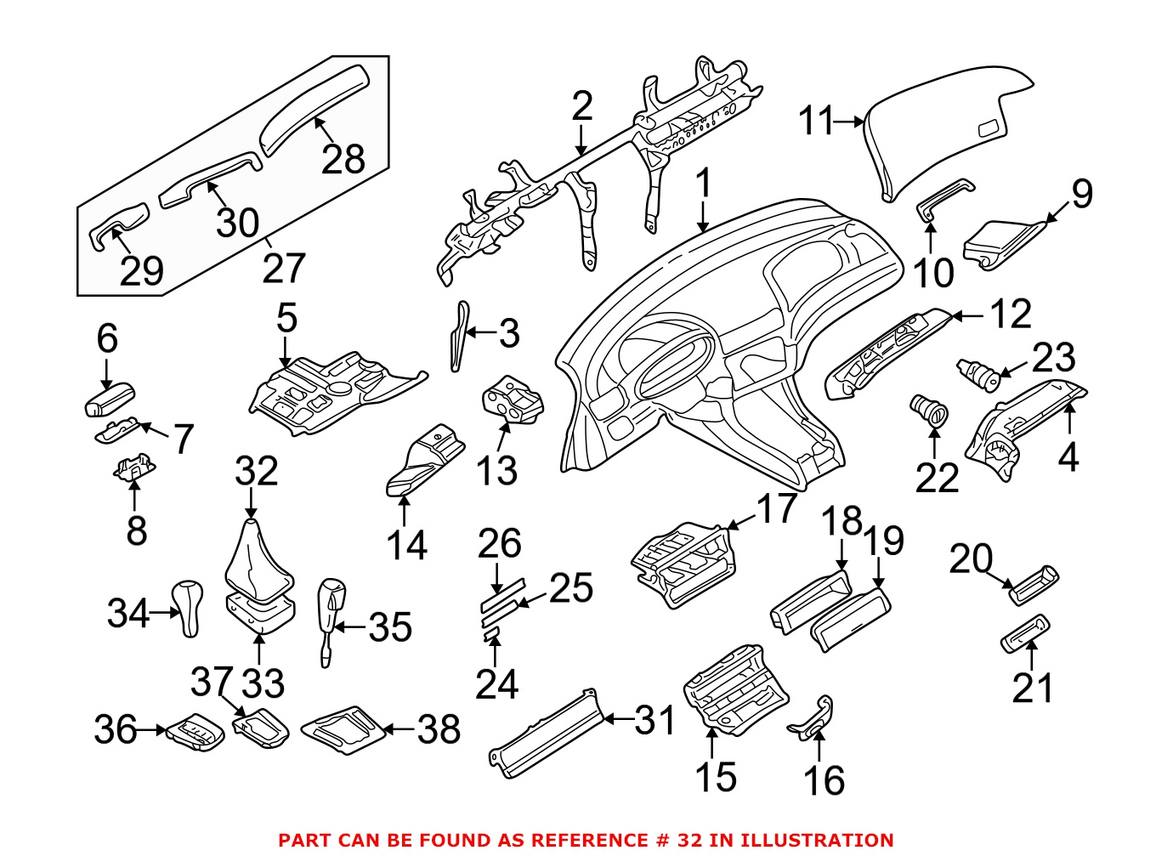 BMW Manual Transmission Shift Linkage Boot 25111434430